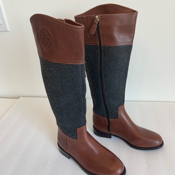 Antonio Melani Conellie Riding Boots Brown size 6 wool flannel and leather - Picture 3 of 14